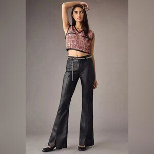 Anthropologie Hudson Barbara Faux Leather High-Rise Bootcut Pants Sz 25